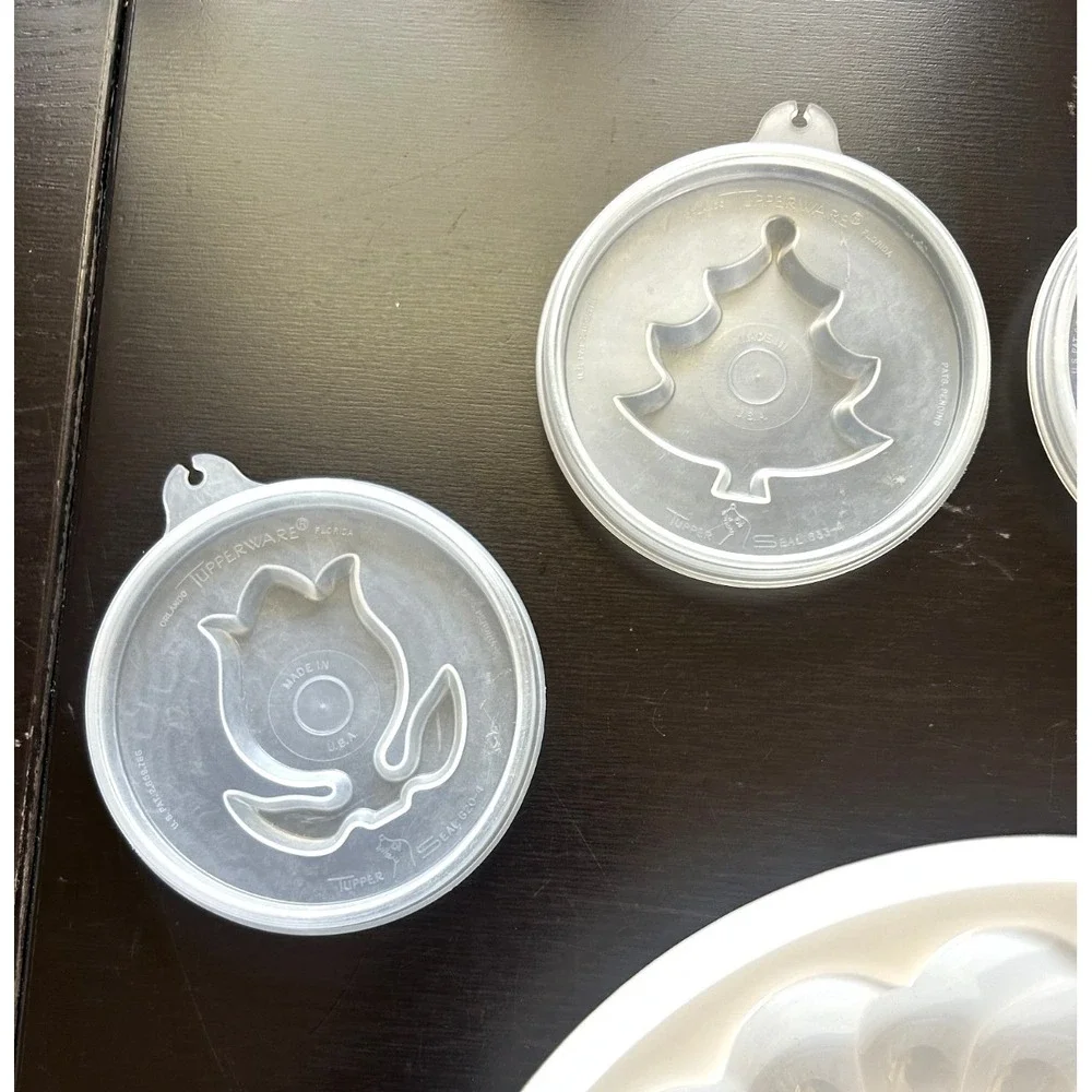 Vintage Tupperware Jel-N-Serve Jello Mold 8 Pc White w/4 Inserts USA